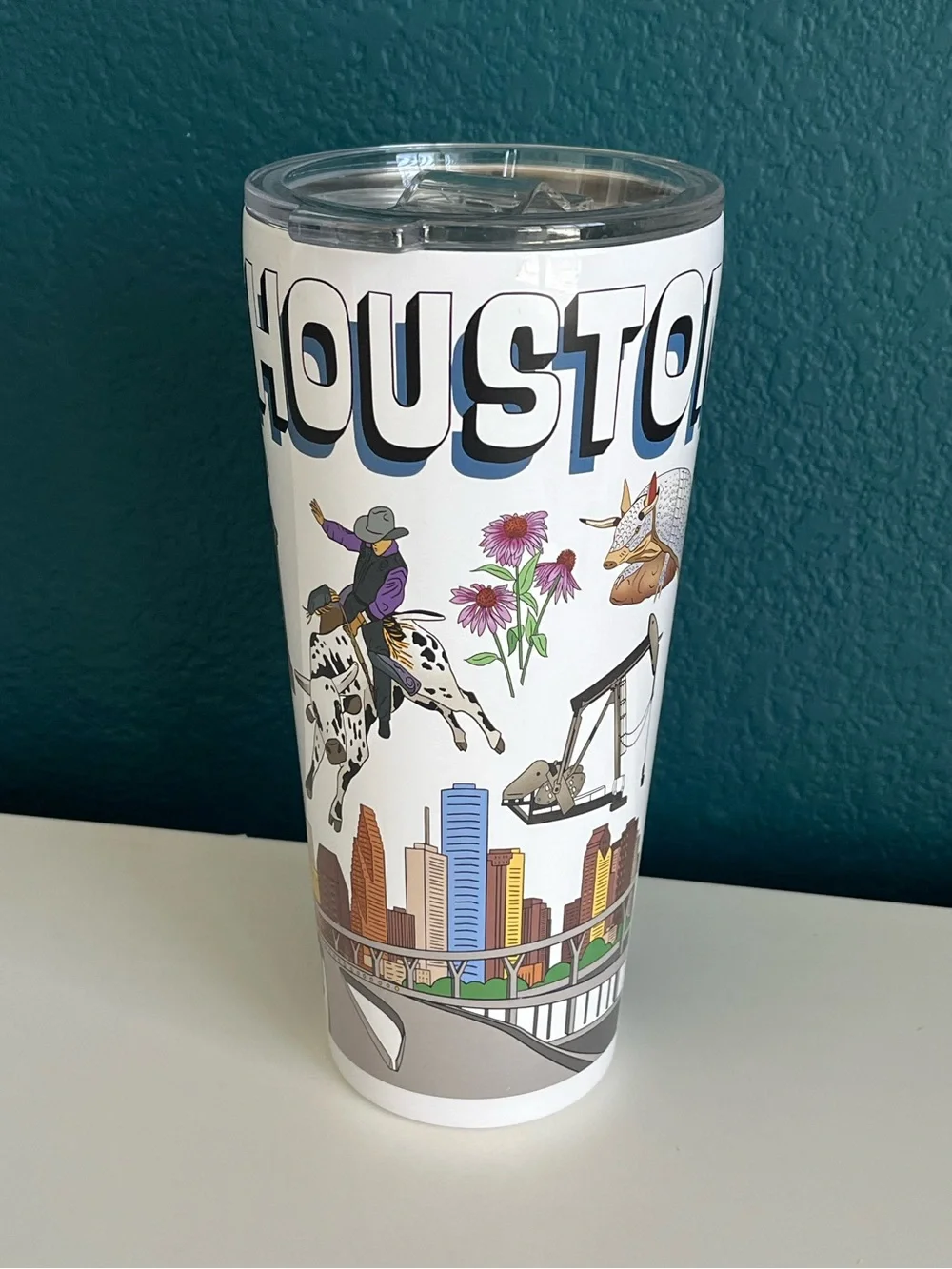 Greenline Goods 30oz Houston City Insulated Tumblers with Lids & Handle